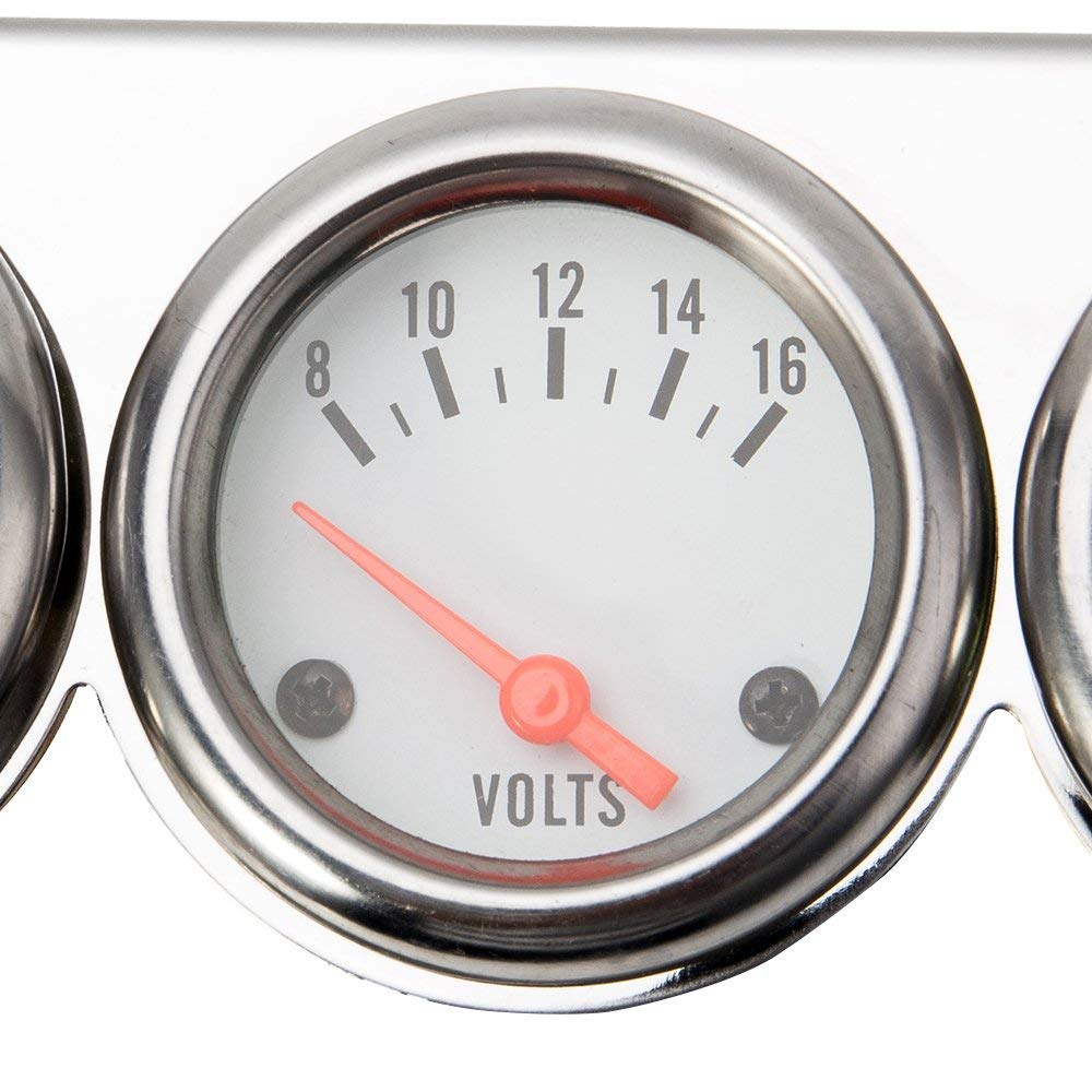 Protoiya Triple Gauge Set, Car Gauges Set Kit, 3 in 1 Car Meter Auto Gauge Oil Temp Gauge (Oil Pressure, Water Temperature, Voltmeter) for Most Cars