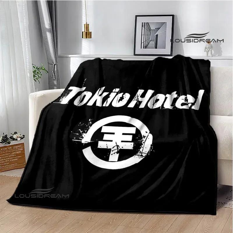Плед с принтом рок-группы Tokio Hotel Плед для пикника Фланец Теплый плед Домашние и дорожные пледы Постельные принадлежности Подарок на день рождения