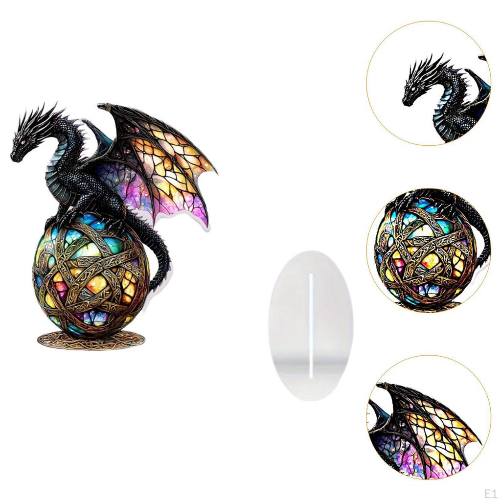 2D Дракон Акриловый Знак Декоративная Табличка с Подставкой Настольный Центральный Элемент Настольное Украшение для Офиса