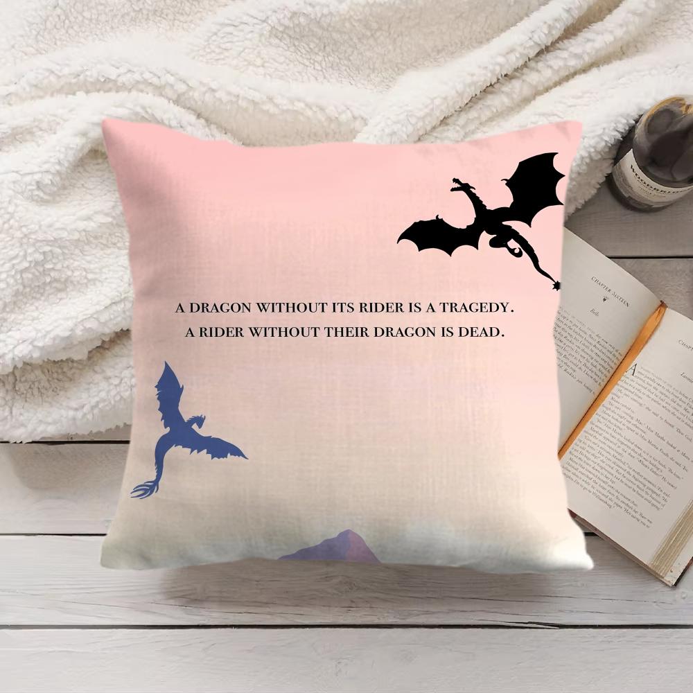 Fourth WWing Dragon Cushion Cover Silky Short Plush Invisible Zipper Dustproof Sofa Pillow Case for Home Decor