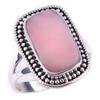 Natural Pink Opal Gemstone Handmade 925 Solid Sterling Silver Ring Size 9 R1m28