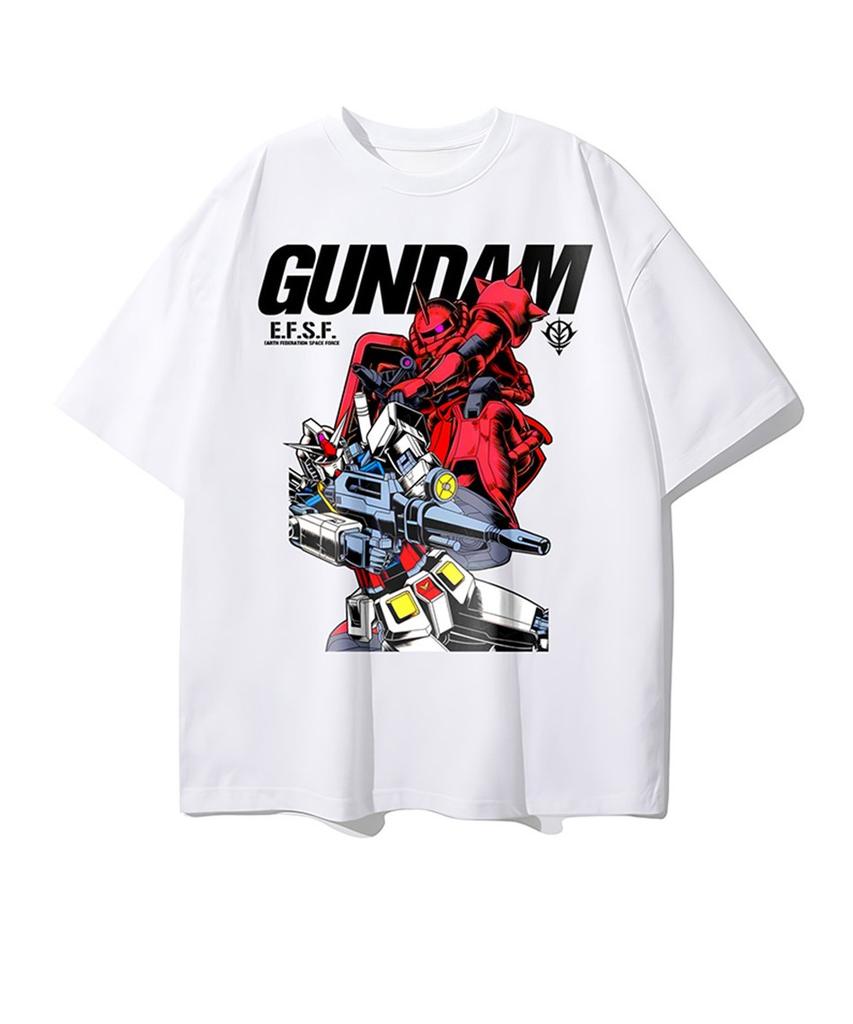 GUNDAM classic cartoon print T-shirt from 2026, fashionable breathable men's and women's t-shirt, men's tops.
