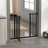 Dog Gate with 2 Extensions, Adjustable Width up to 100 cm and Automatic Closure, Black