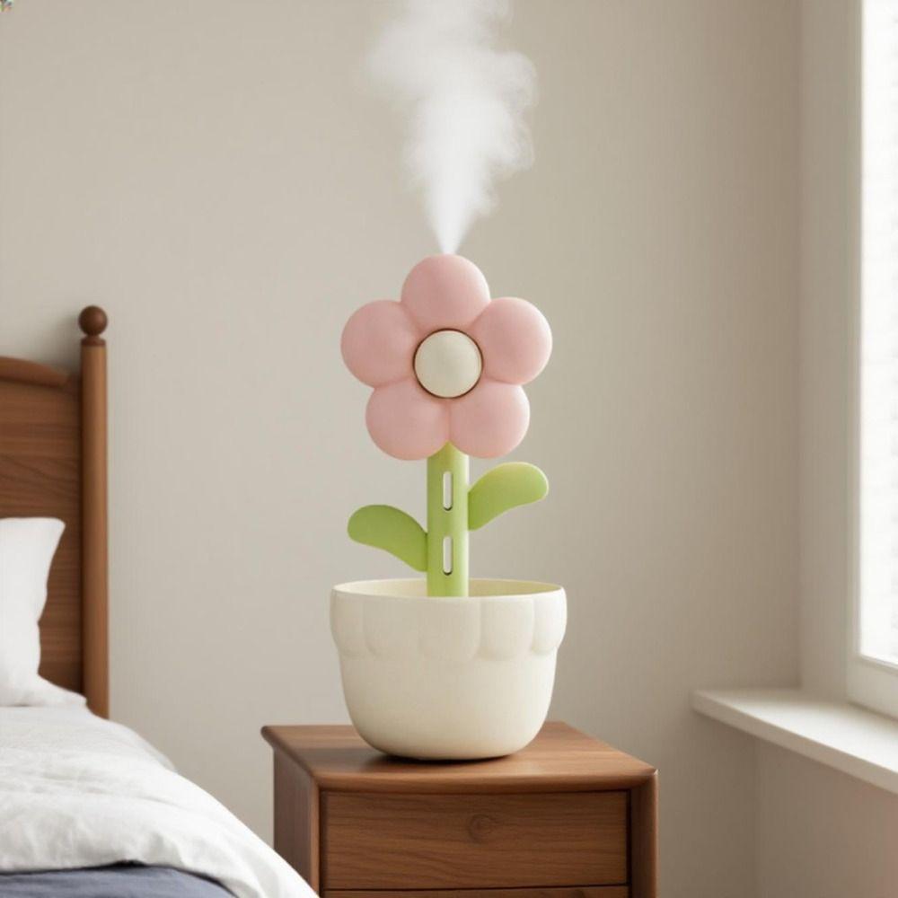 Cute Desktop Cool Fogger 300ml Cool Mist Air Purifier Flower Air Humidifier Office