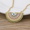 Hot Sale CZ Rainbow Necklace Stone for Woman Multicolored Necklace Pendants Fashion Colorful Long Chain Necklace Jewelry