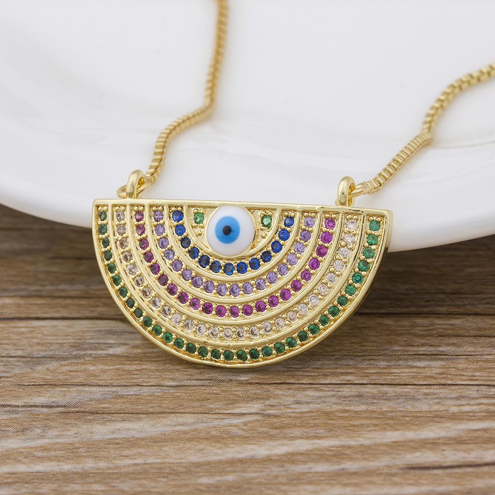 Hot Sale CZ Rainbow Necklace Stone for Woman Multicolored Necklace Pendants Fashion Colorful Long Chain Necklace Jewelry