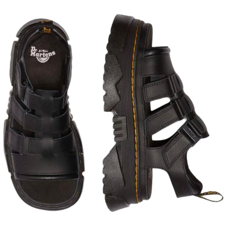 Dr. Martens Mattison 3 Минималистичные удобные римские сандалии из ПУ-кожи Женские сандалии Черные 40891001