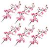 6pcs Plum Blossom Cake Decoration Flower Cupcake Toppers For Birthday Wedding Party Festival Dessert Ornament Cake Pick Pastry