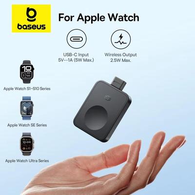 Baseus Магнитная беспроводная зарядка MagPro для Apple Watch 2,5 Вт Подходит для Apple Watch 10/9/8/7/6/5/4/3/2/SE/Ultra