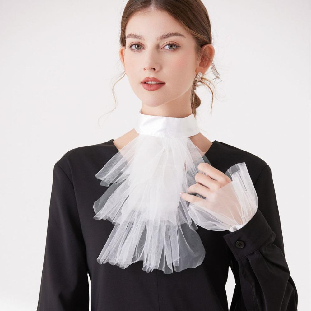 Vintage Elizabethan Neck Ruff Detachable Ruffled Collar Elegant Renaissance Collar Wedding
