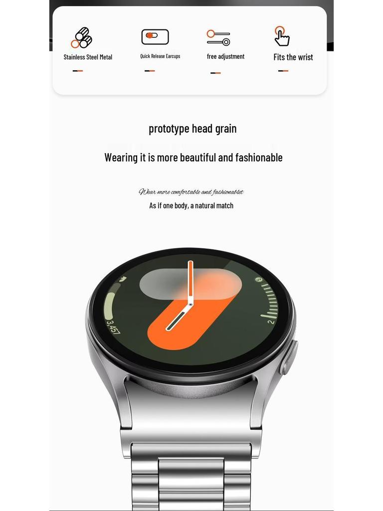 Совместимый стальной ремешок для Samsung Watch 4/5/6/7 - Бизнес-стиль с тремя звеньями