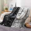 1Pc Black&White Swan Print Flannel Blanket, High quality Comfortable for All Seasons, Home Decor, Warmth and Comfort, Perfect for Christmas Gifts W33