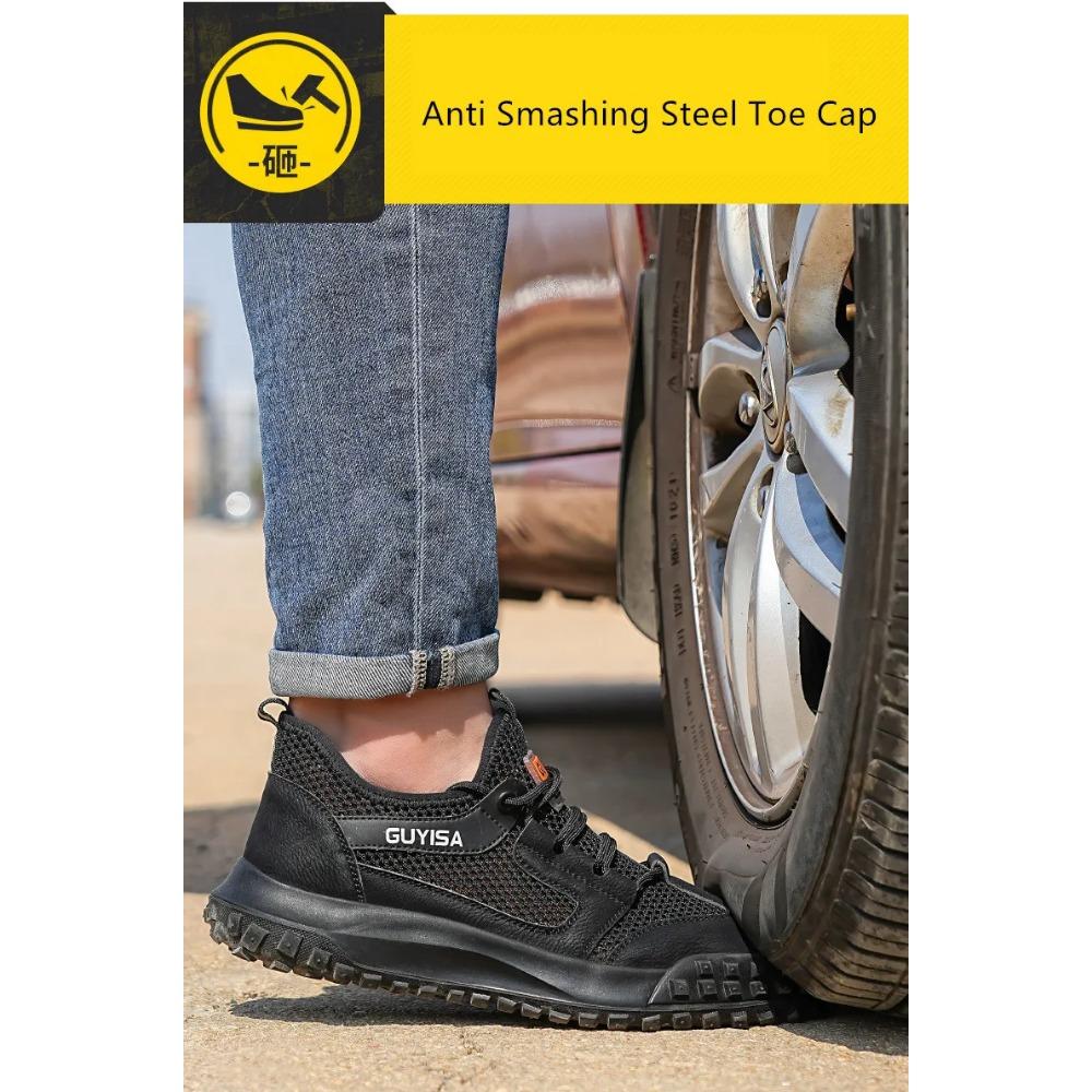 Дышащая защитная рабочая обувь, рабочая обувь с защитой от проколов, нескользящие защитные кроссовки со стальным носком, рабочая обувь
