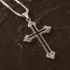 Punk Cross Pendant Necklace Women Men Gothic Stainless Steel Long Link Chain Hip Hop Streetwear Collarbone Jewelry Gifts