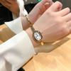Bathtub Bracelet Watch Roman Numerals Oval Quartz Watch Retro Women's Watches Gold Watch Small Dial Light Luxury Watch
