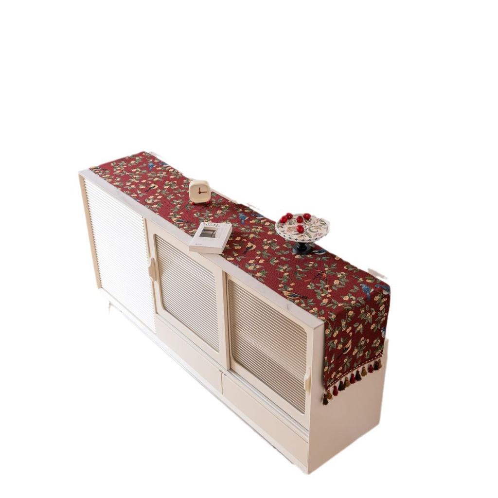 Кисточки Ретро дорожка для стола, жаккардовый узор с изображением красной иволги, украшение стола, цветочное украшение для рождественской кухни, обеденного стола, домашнего праздника