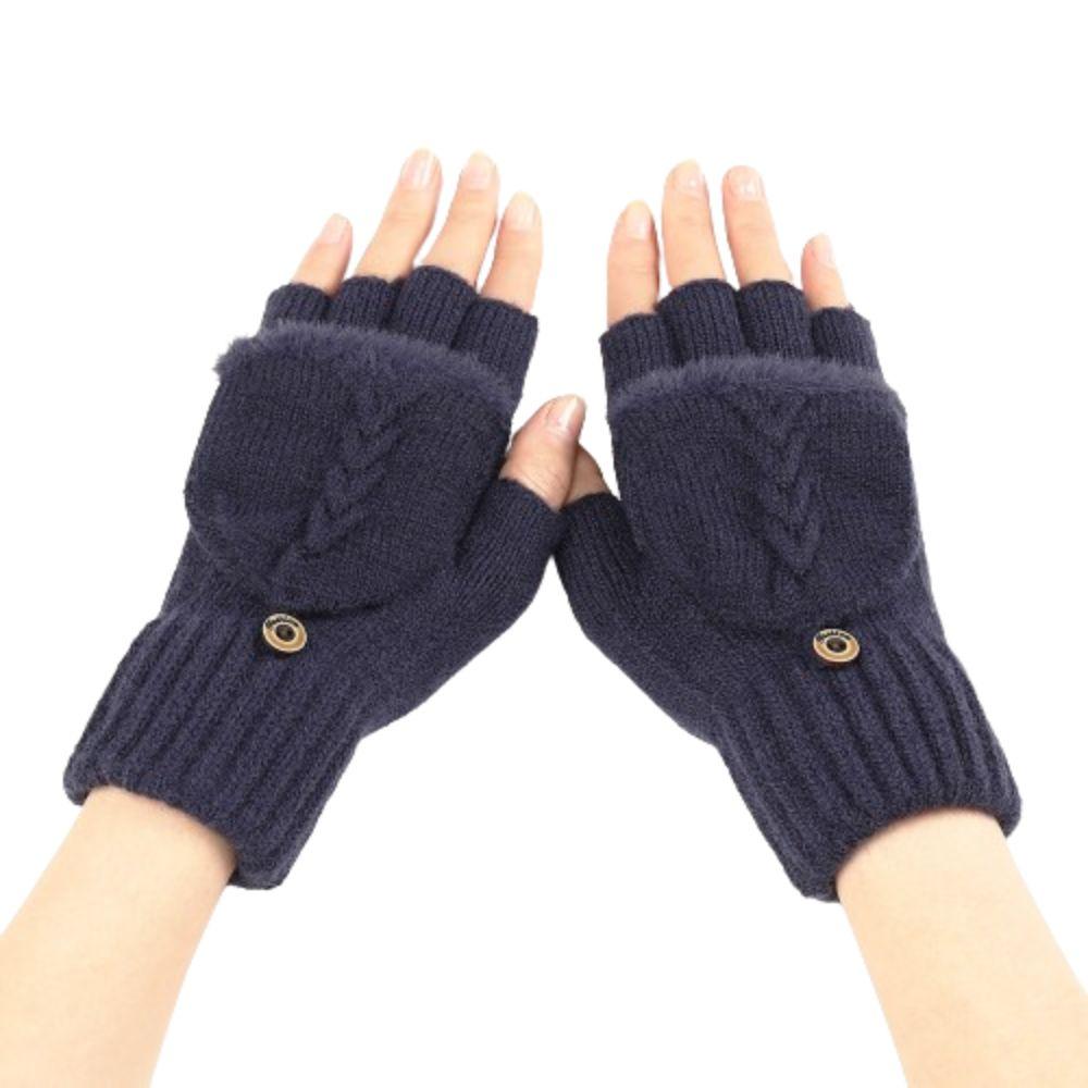 Перчатки без пальцев с откидной крышкой, плюшевые перчатки для сенсорных экранов, модные детские перчатки для женщин