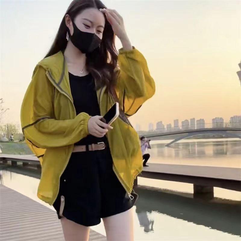 Женская куртка, легкая солнцезащитная одежда, летнее пальто с защитой от ультрафиолета, дышащее корейское модное свободное пальто