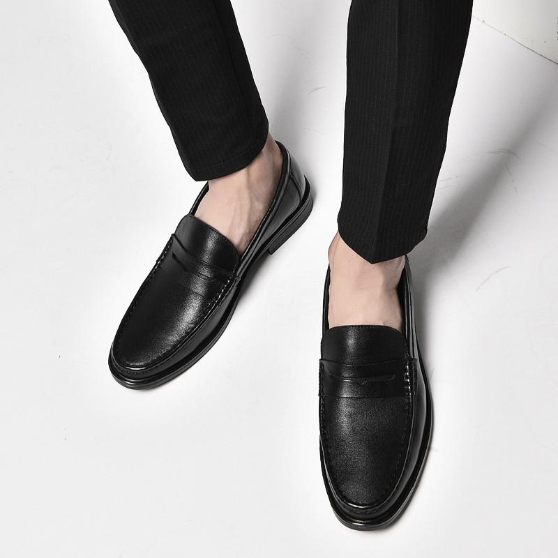 Мужские туфли из натуральной кожи, повседневные мокасины высокого качества, удобные туфли для вождения, модные мужские мокасины