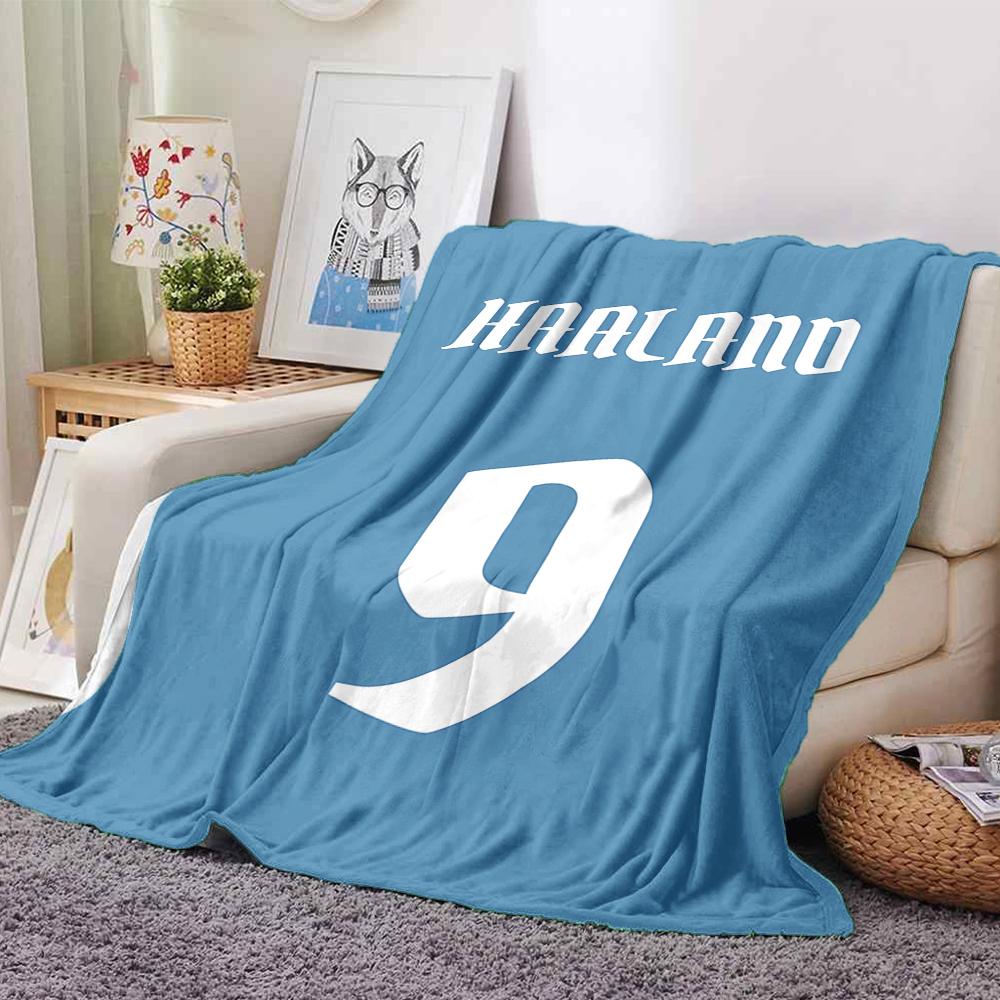 Haalands Number Jersey Blankets Flannel Printed Breathable Warm Throw Blanket for Home Office Bedspreads 0708a84