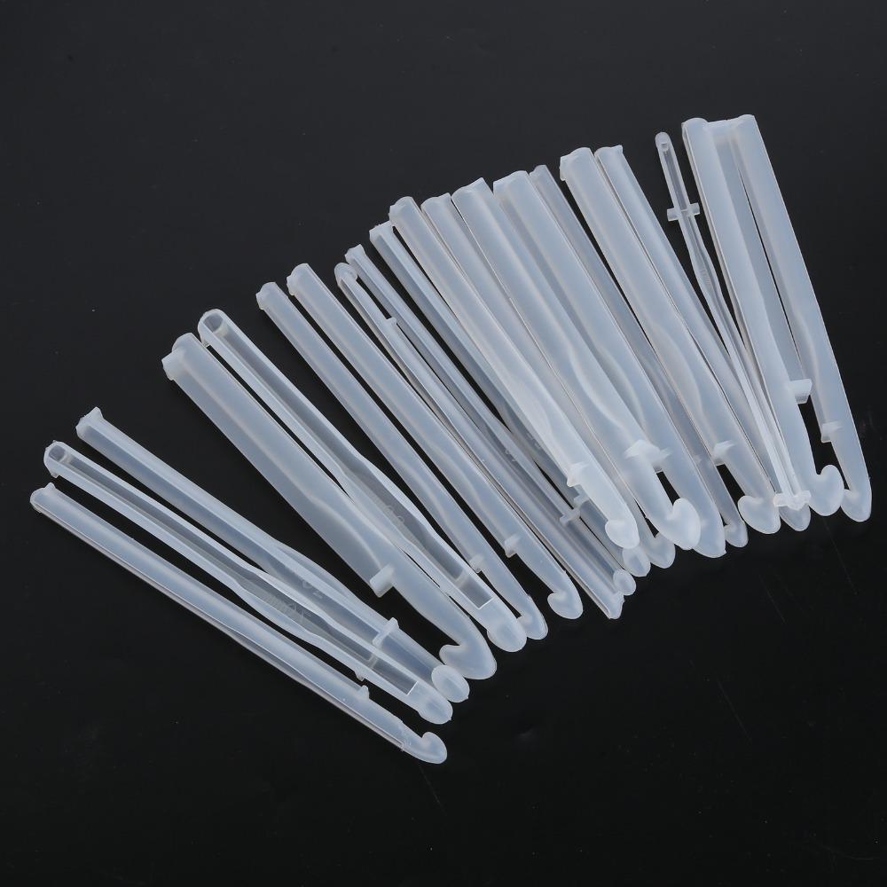 20pcs White Crochet Hooks Mould Resin Casting Knitting Sweaters Tool Yarn Crafts