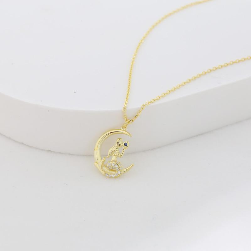 Ожерелье «Лунная русалка» для женщин, легкая, роскошная, модная, высококачественная, лунная, ключичная цепочка, корейский нишевый дизайн