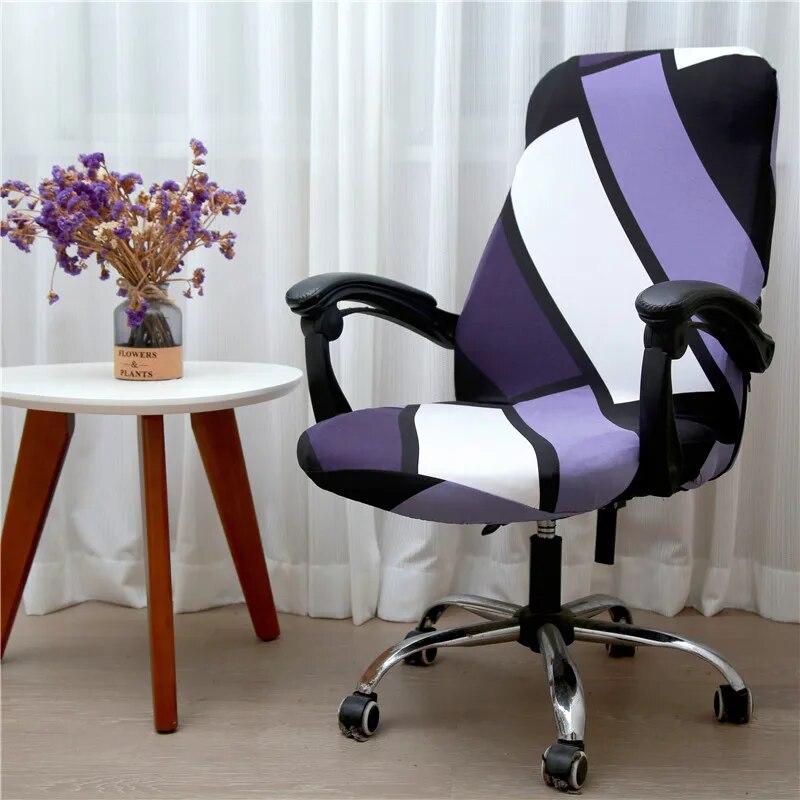 Office Rotating Computer Chair Cover Elastic Printed Chair Covers Anti-dirty Washable Lift Seat Protector Case for Meeting Room