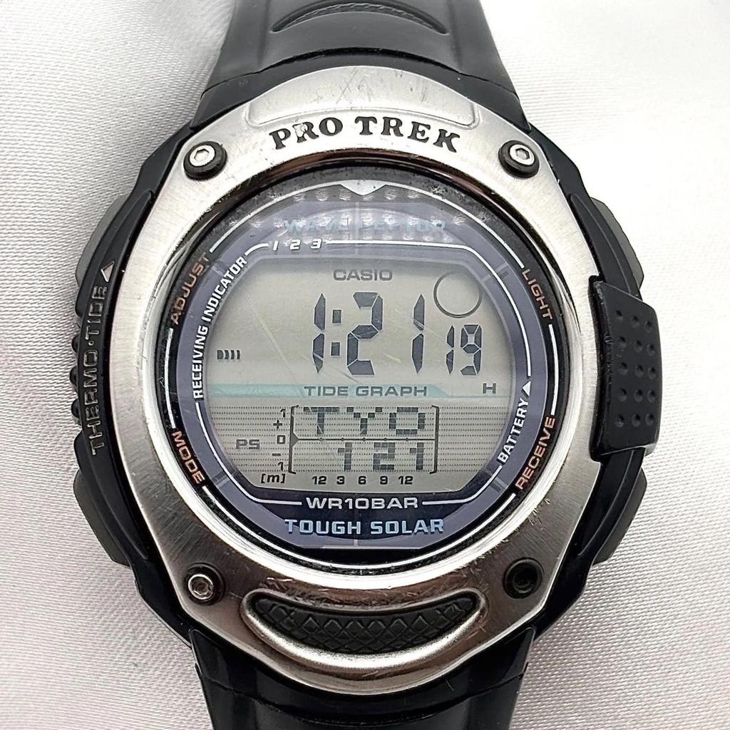 Б/у Рабочий item Мужские часы CASIO PRO TREK с солнечной батареей и радиоконтролем PRW-200J-1JR 0787