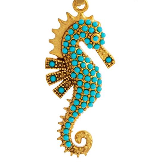 Sea Creature Jewelry Stylish Necklace Stainless Steel Blue 3.2 Cm 1 Pc