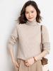 Twisted Flower Cashmere High-Neck Sweater - 2026 Autumn/Winter Women's Elegant Solid Pullover