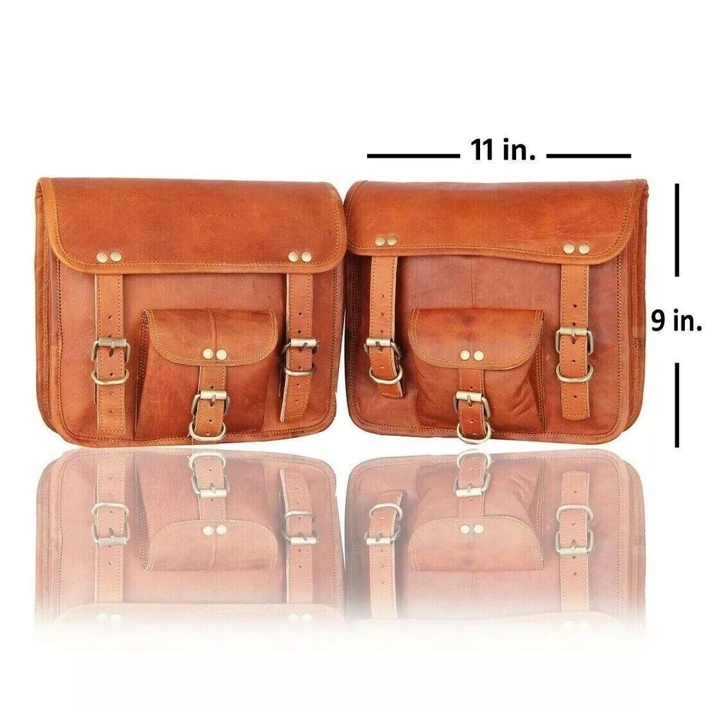 Сумка Кожаное седло Мотоциклетная боковая сумка Коричневые сумки Корзины Седельные сумки