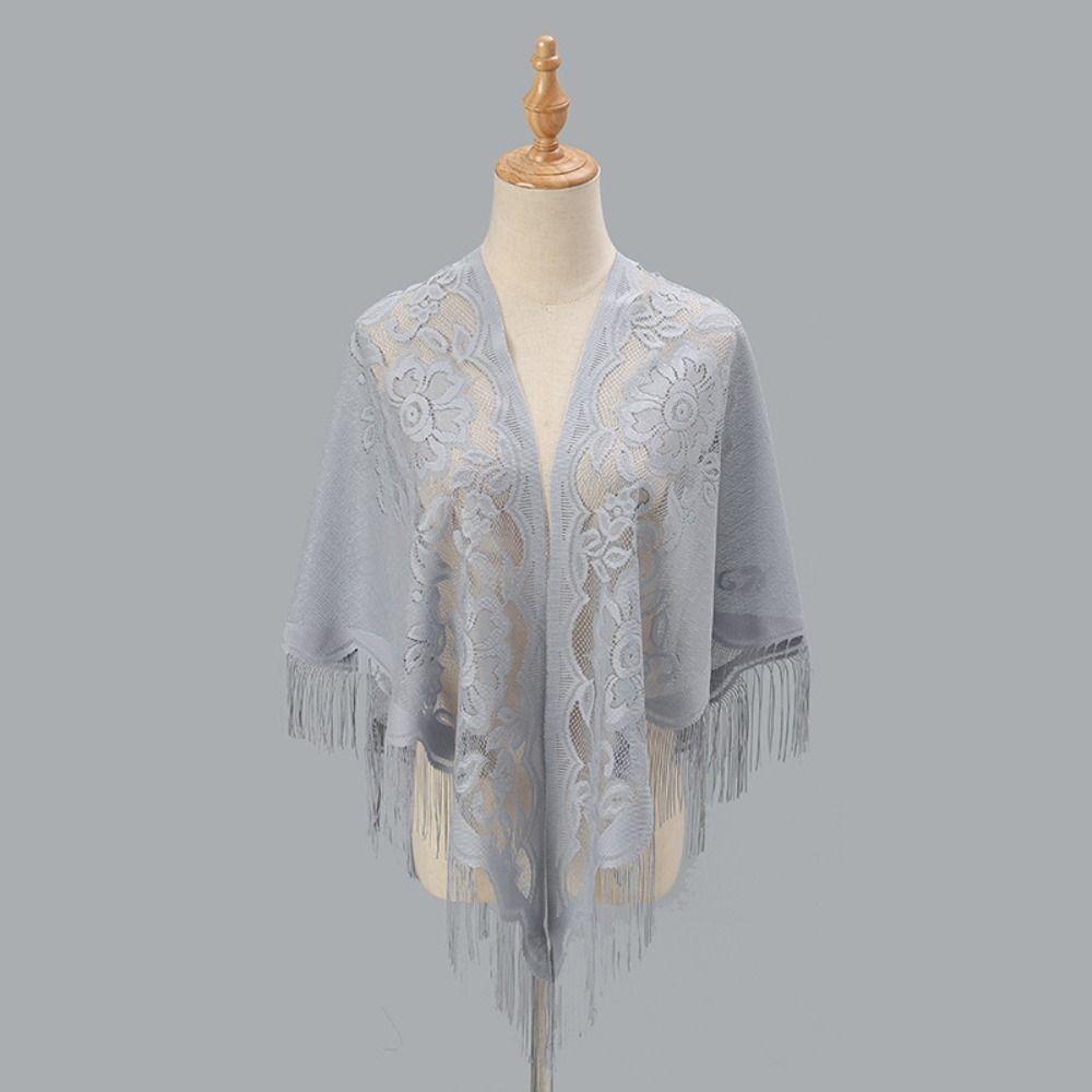 Многоцветная женская шаль с кисточкой, тюлевая шаль-накидка, модный шарф, для вечеринки