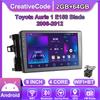 Автомобильная радиостанция Android Car-Play для Toyota Auris 1 E150 Blade 2006-2012 Мультимедийный плеер Головное устройство Стерео Навигация GPS BT WIFI, 2+64ГБ