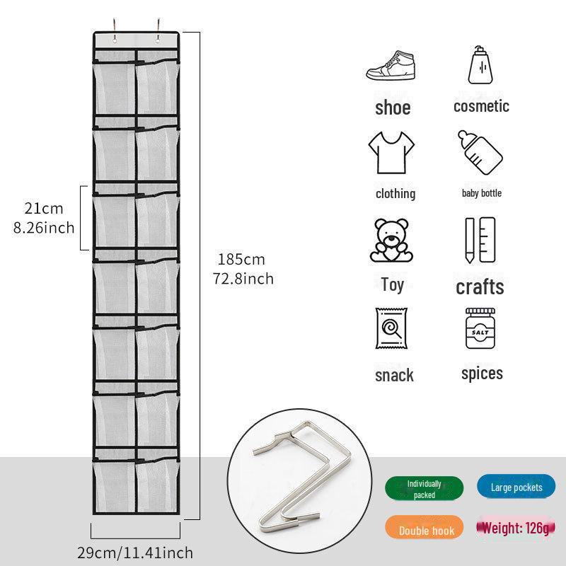 Новая сумка для хранения обуви из тонкой сетки с 24 отделениями и усиленными крючками