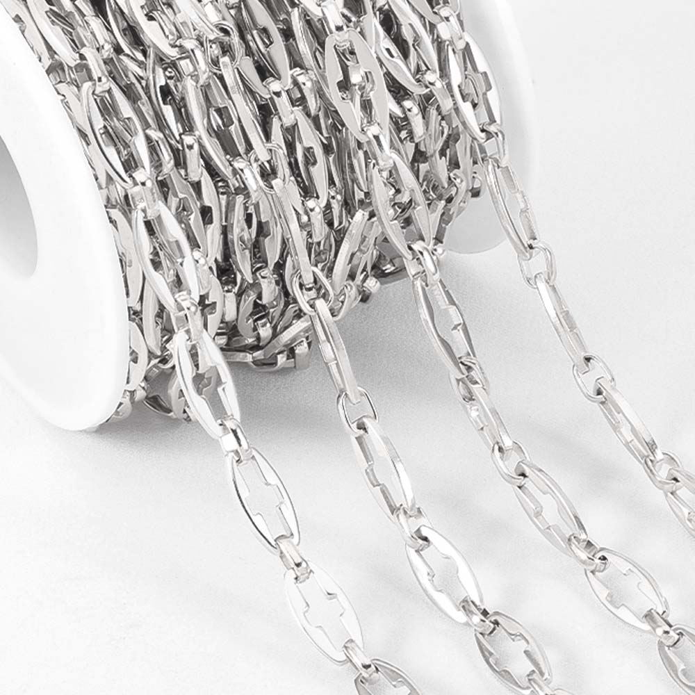 1Meter Fahsion Necklace Chain Stainless Steel 8 Shape Cross Double Loop Link Chain DIY Handmade Bracelet Material Jewelry Making