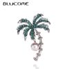 Coconut Tree Shape Brooch Jewelry Gold Color White Enamel Brooches Pins for Women Kids Bags Scarf Suit Accessories