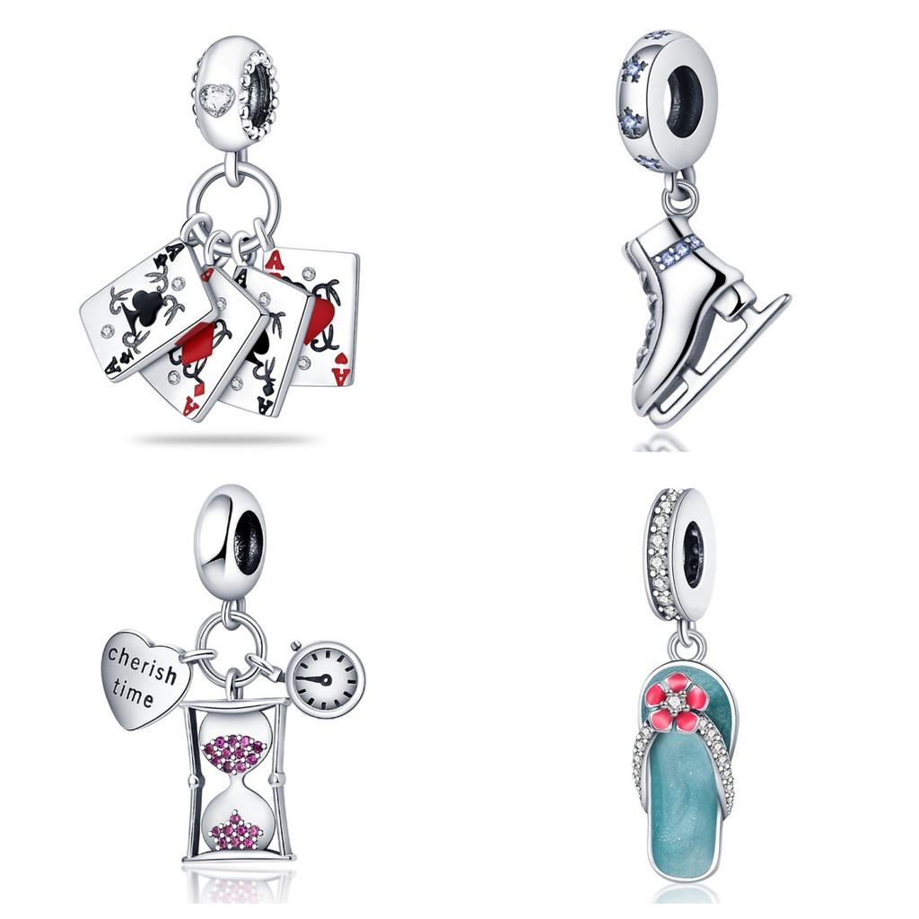 Diy Jewelry Accessories Bracelet Necklace Keychain Slippers Skates Pendant, White Copper Silver Plated