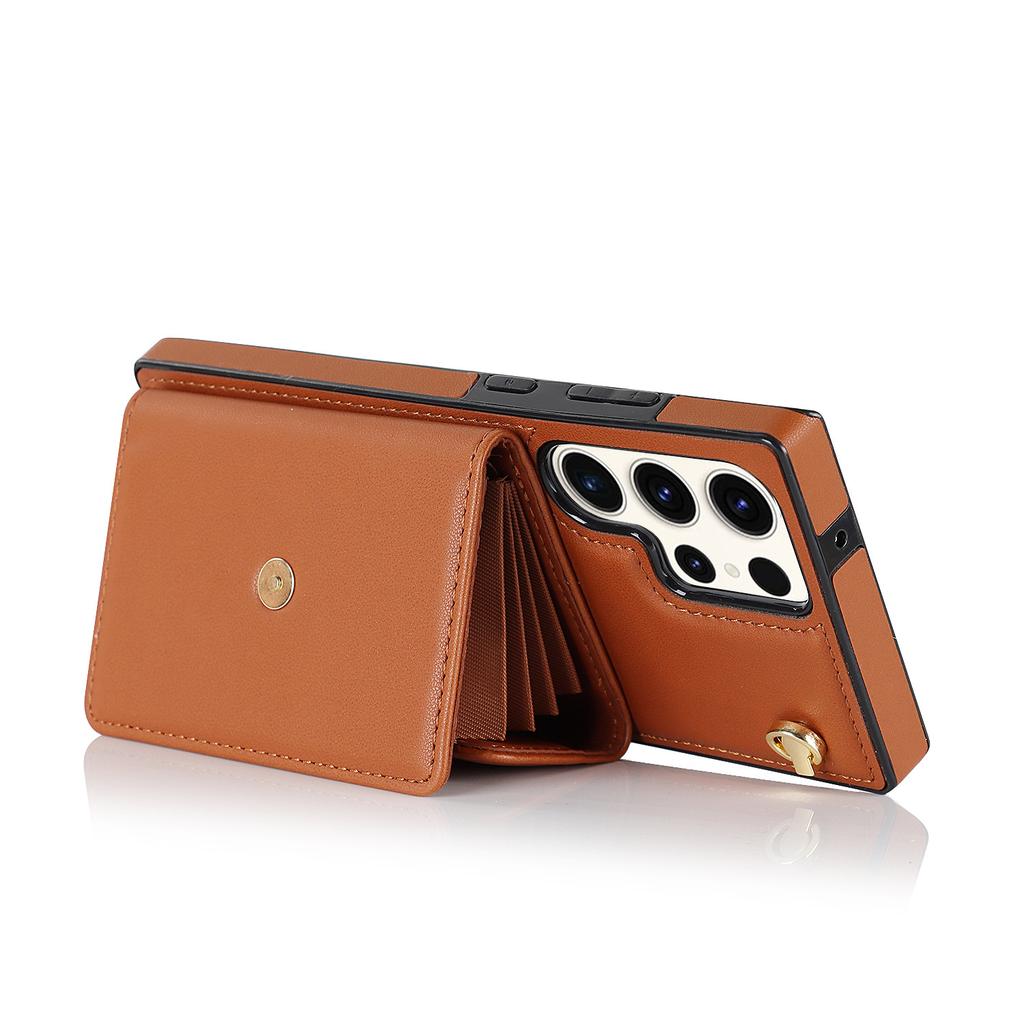 Applicable To Samsung S23 Ultra Card Plug In Organ Leather Case A13 Tilt Cross Phone Case NOTE20 New Mobile Phone Case