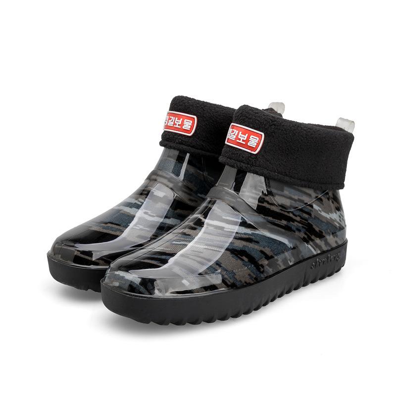 Модные непромокаемые сапоги со средней трубкой. Женская нескользящая водонепроницаемая обувь с низким берцем. Непромокаемые сапоги. Водяные сапоги. Непромокаемые сапоги. Женская автомойка. Кухонная резиновая обувь.