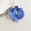 Women Korean Cloth Floral Pearl Hair Clip Sweet Phalaenopsis Flower Hairpin Female Headdress