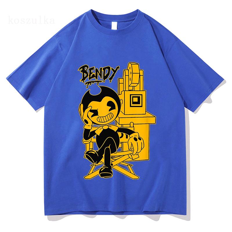 Игровая футболка Bendy and The Ink Machine Летняя с коротким рукавом Женские футболки Уличная мода Унисекс Свободные с круглым вырезом Футболки с графическим принтом