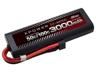 Аккумулятор Li-Po Hitec X-Power R-Spec XPR3000-RD-B, 7.4V 3000mAh, 50C100C, Разъем T-Type Deans, 2S Круглый Тип, Высокая Емкость, Прочный, для RC