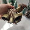 6/10pcs Christmas Bell Pendant Rustic Metal Hanging Decorative Bell with Jute Rope Vintage Wind Chimes Wall Hanging Home Decor