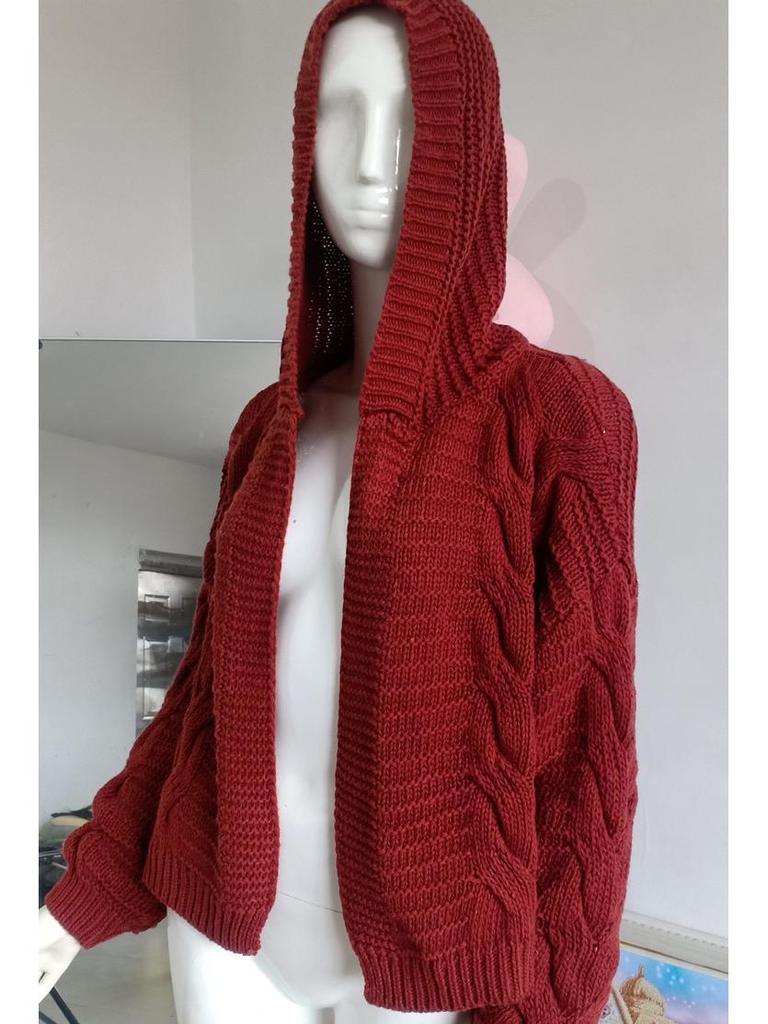 2025 Autumn/Winter Bestseller Women's Solid Color Chunky Cable Knit Cardigan Sweater - European and American Style