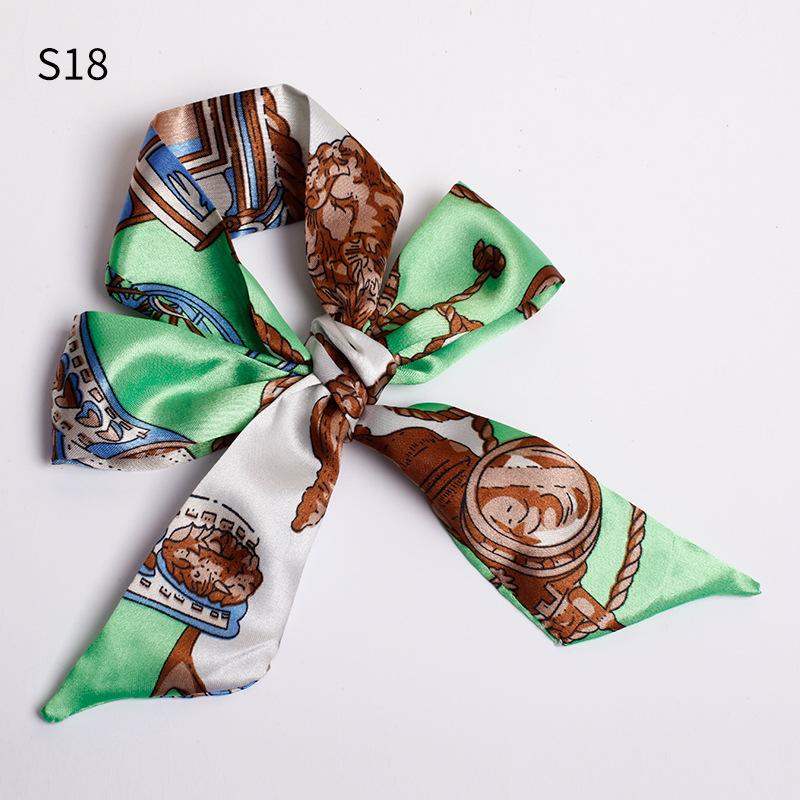 Good Ties Ribbon Small Scarves Silk Spring and Summer Long Scarves Girls Thin Narrow 4cm*85cm Hair Band Bundled