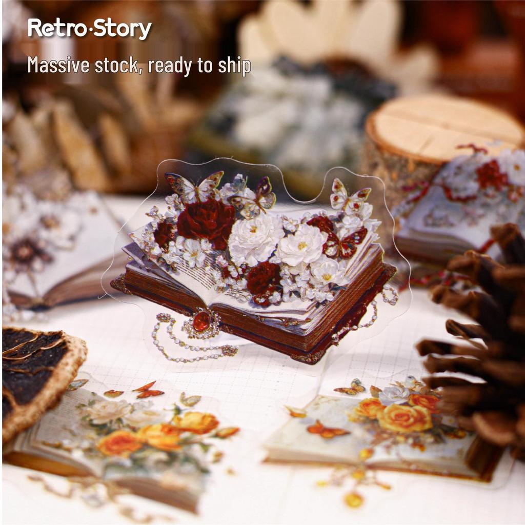 Наклейки для украшения дневника и книг RetroStory - 20 листов ПЭТ, 6 стилей серии 'Аромат'