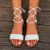 Women's Sandals Flat Lace Modern Flat Shoes Cross Lace Sexy On Sale 2024 New Fashion Design Solid Color Adult Women's Sandals