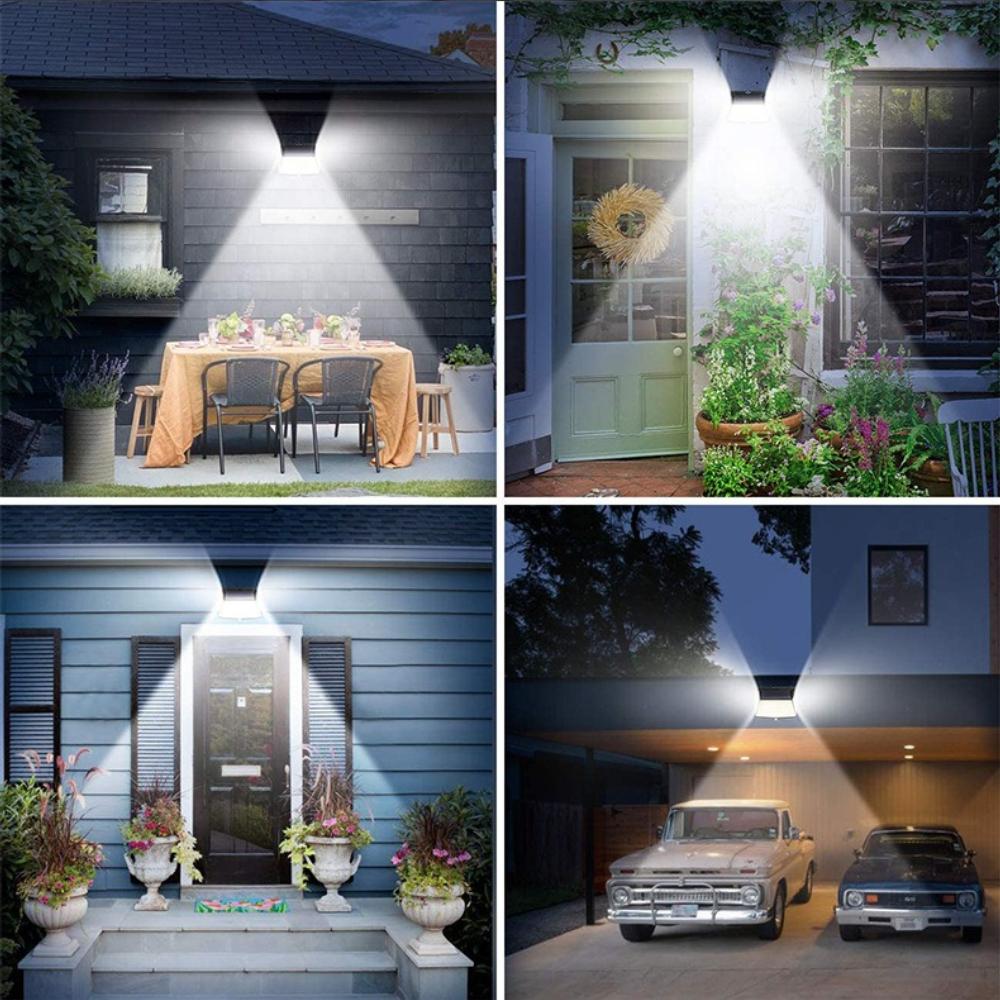 Solar Motion Sensor Wall Lights Outdoor Waterproof Wireless Security Lamp with 3 Modes for Garden Pathway Yard & Front Door