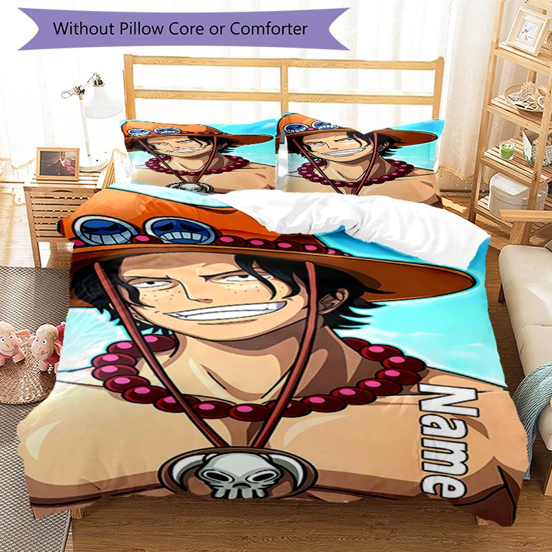 3pcs Custom Name One Piece Bedding Set Duvet Cover Closure Includes 1 Duvet Cover & 2 Pillowcases, Soft and Comfortable for All Seasons.