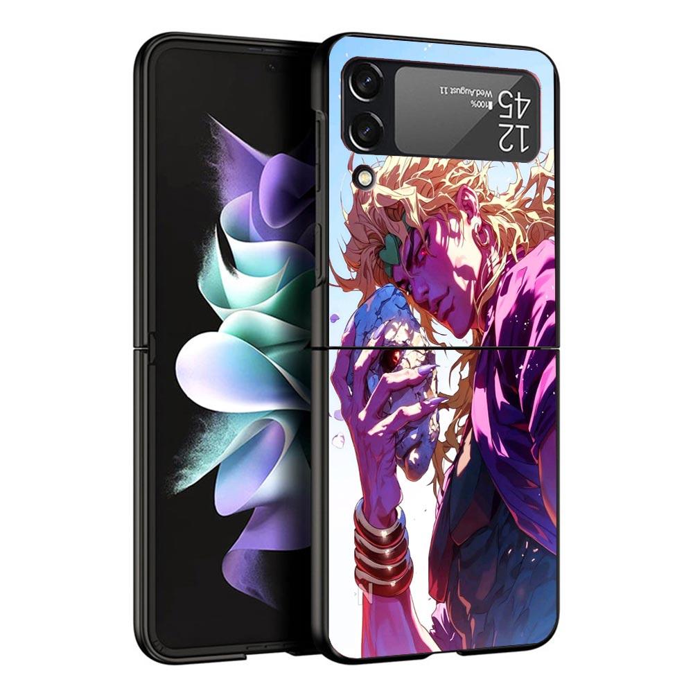 JoJo Adventure Дио Диего Брандо Черный Чехол Для Телефона Для Samsung ZFlip7 ZFlip6 ZFlip5 ZFlip4 ZFlip3 5G Жесткий Защитный Galaxy Z Flip